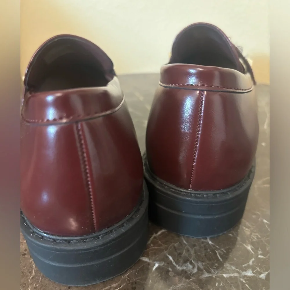 Maroon chunky platform shoes